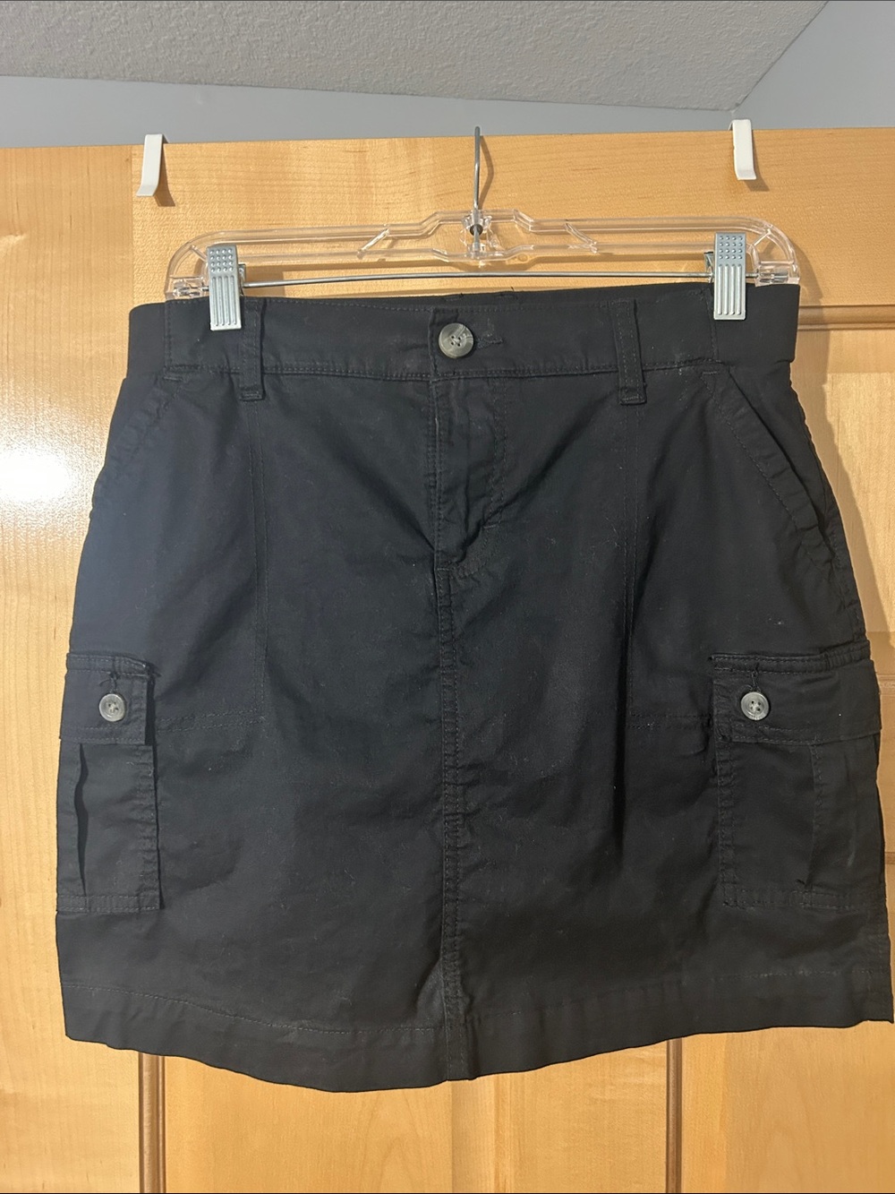 Lee Black Cargo Skort with Buttoned Flap Pockets